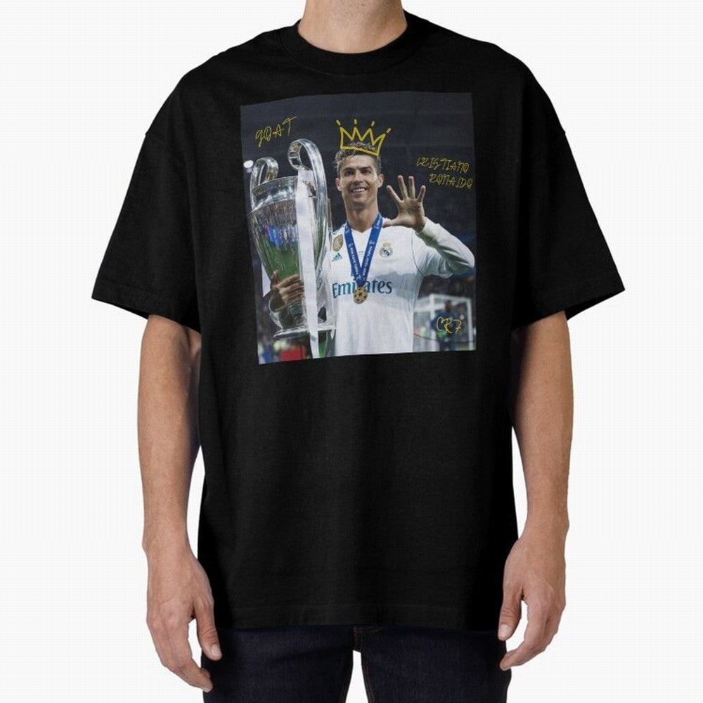 Cristiano Ronaldo- GOAT Oversized T-Shirt Bring Global Tournament Vibes to the FIFA World Cup 2026 Journey through Messi, CR7 and Mbappe Highlights, Portugal, Spain and Germany Pride, Champion Mindset, Group Stage Buzz, Knockout Tension and