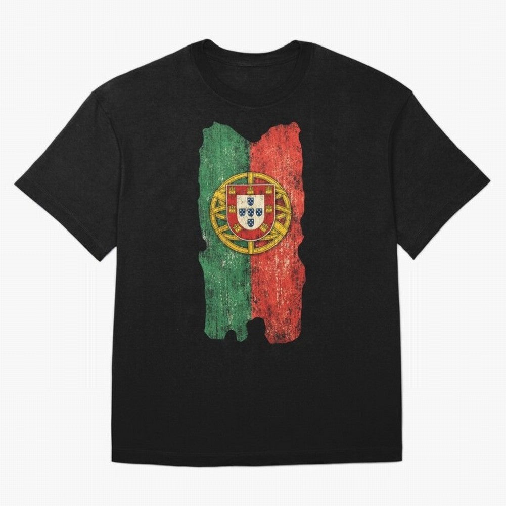 Vintage Portugal Flag Soccer Fan Design Oversized T-Shirt Feel the FIFA World Cup 2026 Group Stage Journey through Messi and Cristiano Ronaldo Highlights, Argentina and Brazil Pride, Match Day Excitement, Supporter Culture, Golden Goals and Global
