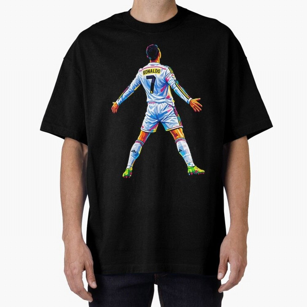 The GOAT Ronaldo Oversized T-Shirt Live for the Drama of Match Day Hype around FIFA World Cup 2026, Messi, Neymar and Mbappe, Brazil, Worldwide Fan Energy, Dramatic Goals, Stadium Lights and Championship Celebrations; Ideal for Fans Who Follow