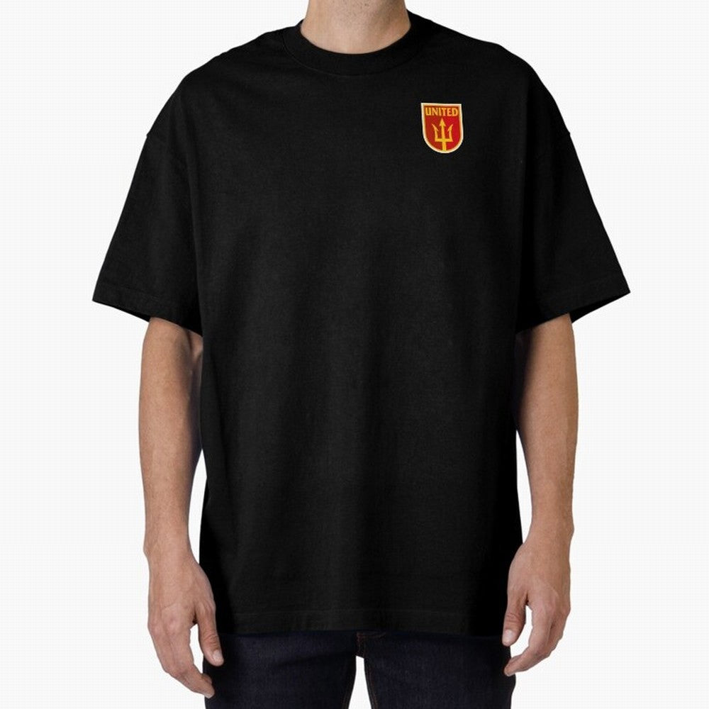 Manchester United Classic Shield Oversized T-Shirt Capture FIFA World Cup 2026 Spirit, Made for France and Portugal, Messi and Cristiano Ronaldo, Match Day Excitement, Supporter Culture, Golden Goals and Global Football Passion; Perfect for