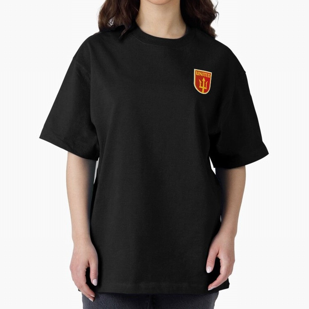 Manchester United Classic Shield Oversized T-Shirt Capture FIFA World Cup 2026 Spirit, Made for France and Portugal, Messi and Cristiano Ronaldo, Match Day Excitement, Supporter Culture, Golden Goals and Global Football Passion; Perfect for
