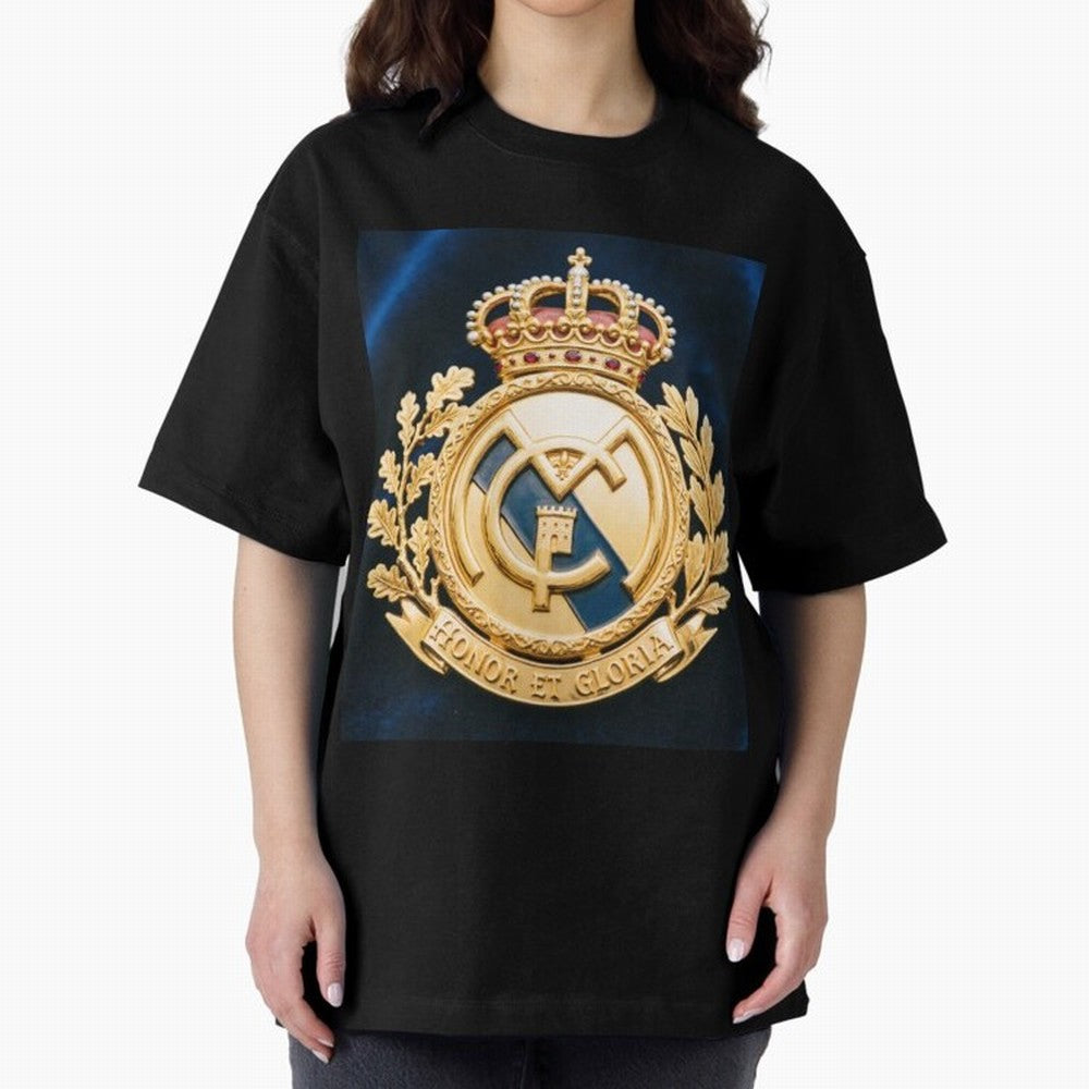 Madrid Honor y Gloria Oversized T-Shirt Embrace the FIFA World Cup 2026 USA Canada Mexico Journey through Haaland and Mbappe Highlights, England and Germany Pride, Fan Favorite Moments, National Team Passion, Big Match Drama and Soccer History;