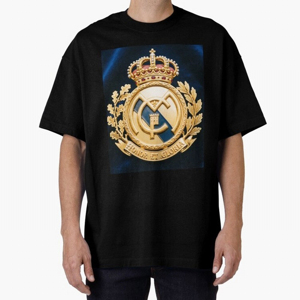 Madrid Honor y Gloria Oversized T-Shirt Embrace the FIFA World Cup 2026 USA Canada Mexico Journey through Haaland and Mbappe Highlights, England and Germany Pride, Fan Favorite Moments, National Team Passion, Big Match Drama and Soccer History;