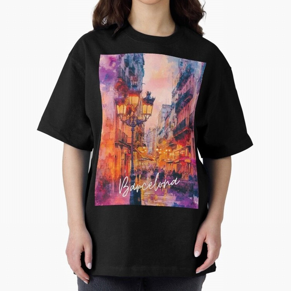 Barcelona Oversized T-Shirt Show Your Stadium Side during FIFA World Cup 2026 USA Canada Mexico Connected to CR7 and Messi, Germany Energy, Retro Football Energy, Iconic Rivalries, Trophy Chase Drama and Stadium Atmosphere; Ideal for Passionate