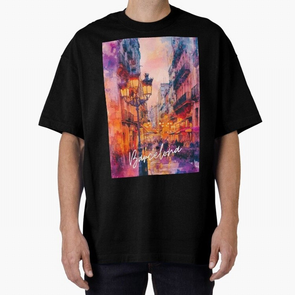 Barcelona Oversized T-Shirt Show Your Stadium Side during FIFA World Cup 2026 USA Canada Mexico Connected to CR7 and Messi, Germany Energy, Retro Football Energy, Iconic Rivalries, Trophy Chase Drama and Stadium Atmosphere; Ideal for Passionate