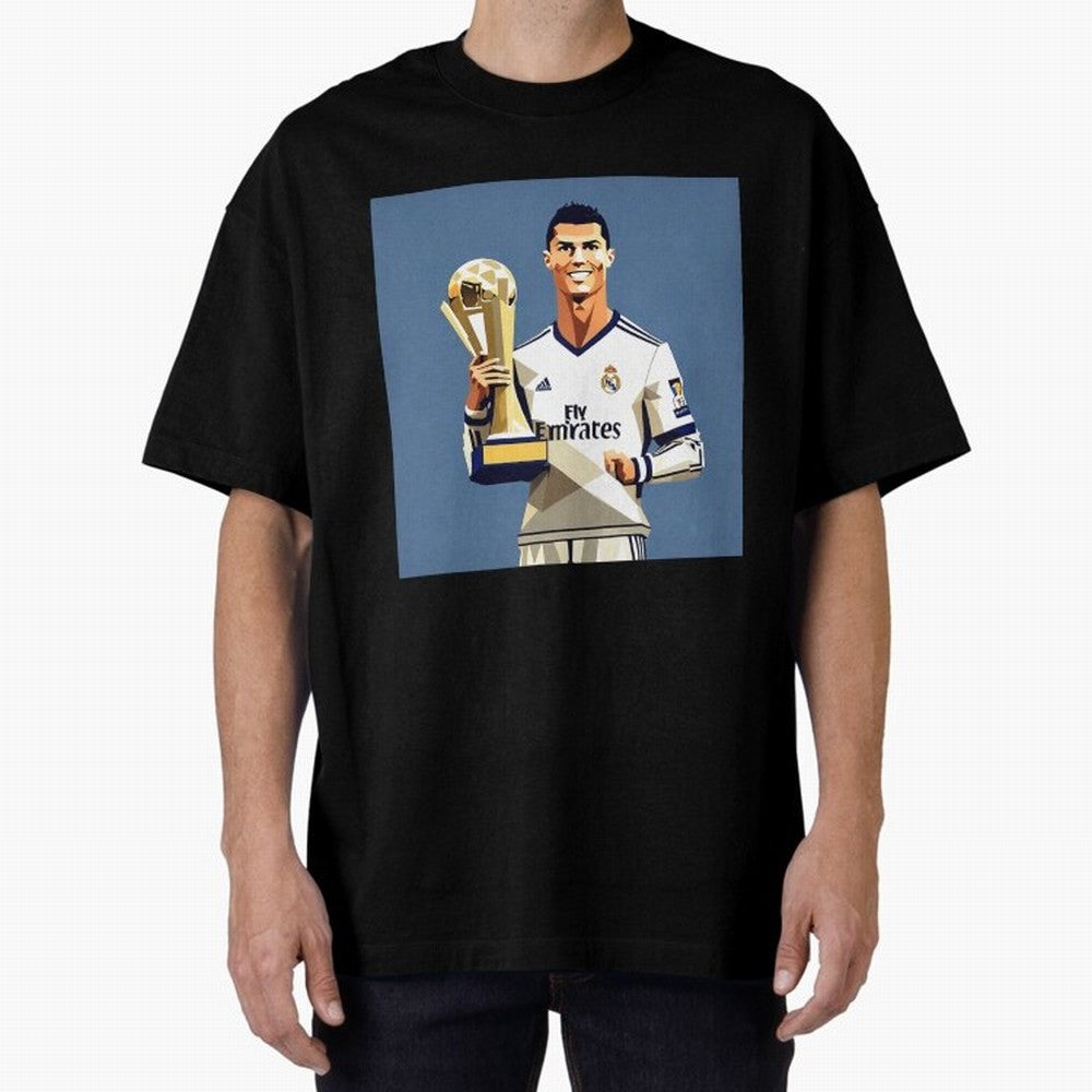 Cristiano Ronaldo Cr7 The Best Artwork Futbol Soccer Oversized T-Shirt Represent the Passion of Match Day Hype around FIFA World Cup 2026 Group Stage, Messi and Cristiano Ronaldo, France and Portugal, Vintage Soccer Flavor, Modern Football Stars,