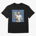 Cristiano Ronaldo Cr7 The Best Artwork Futbol Soccer Oversized T-Shirt Represent the Passion of Match Day Hype around FIFA World Cup 2026 Group Stage, Messi and Cristiano Ronaldo, France and Portugal, Vintage Soccer Flavor, Modern Football Stars,