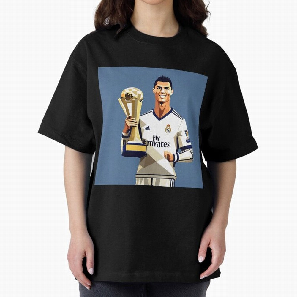 Cristiano Ronaldo Cr7 The Best Artwork Futbol Soccer Oversized T-Shirt Represent the Passion of Match Day Hype around FIFA World Cup 2026 Group Stage, Messi and Cristiano Ronaldo, France and Portugal, Vintage Soccer Flavor, Modern Football Stars,