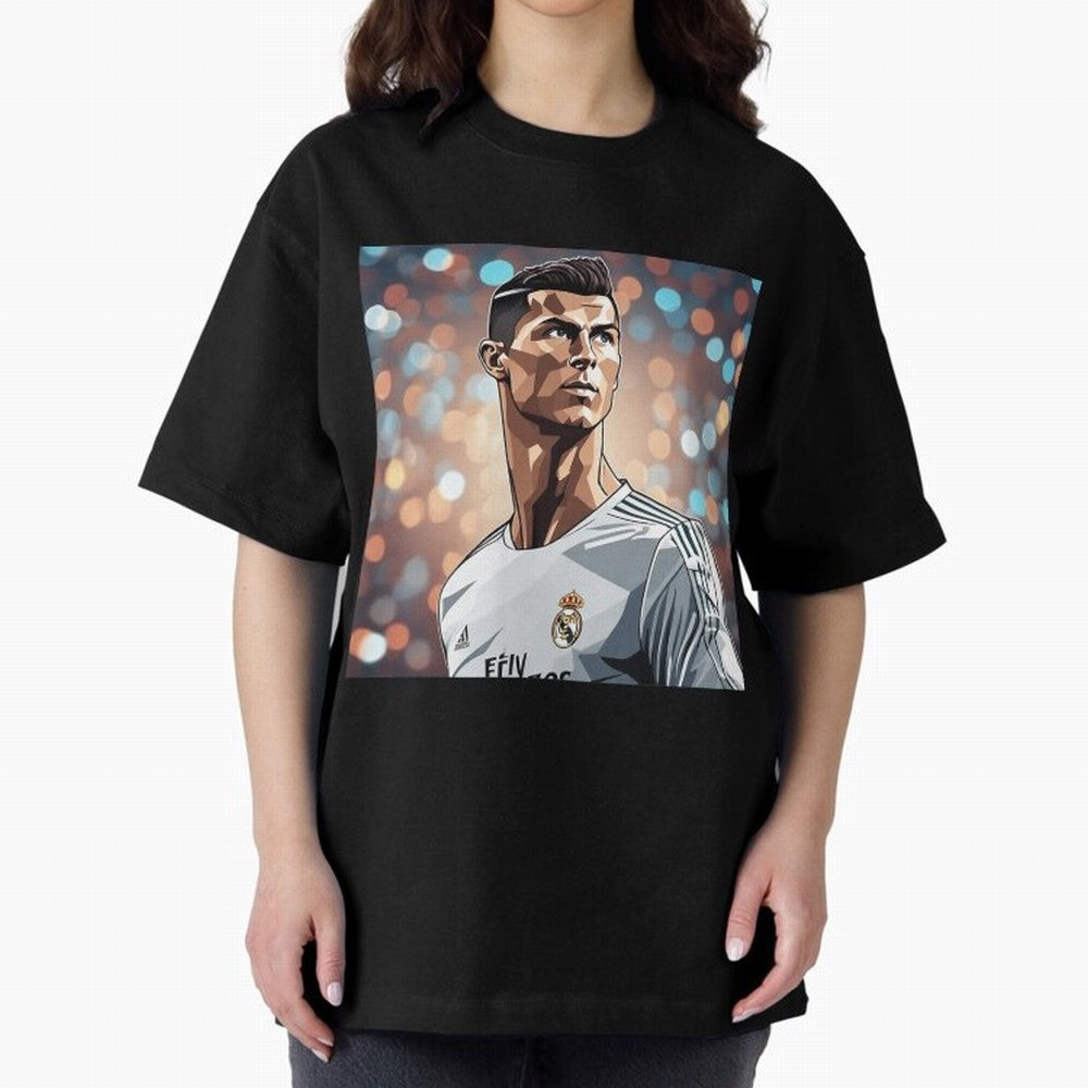 Ronaldo Cr7 Cristiano The Goat Artwork Futbol Soccer Oversized T-Shirt Feel the Roar of FIFA World Cup 2026 Group Stage Spirit, with Spain and Netherlands, CR7 and Messi, Football History, Final Match Energy, Crowd Noise and Once in a Lifetime