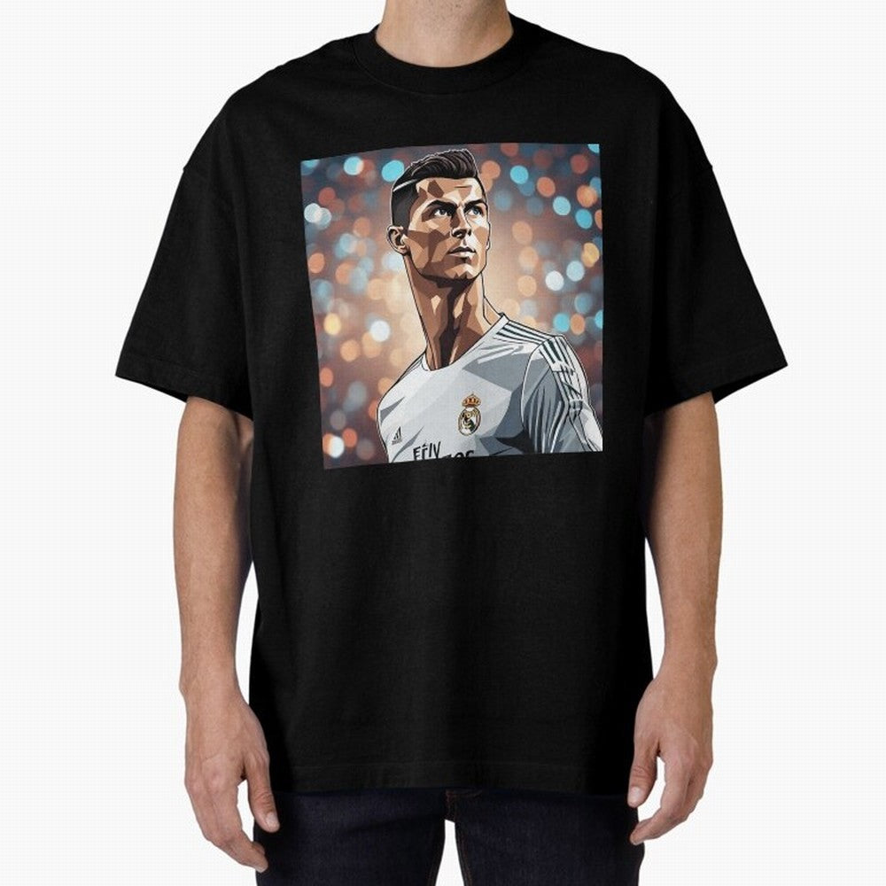 Ronaldo Cr7 Cristiano The Goat Artwork Futbol Soccer Oversized T-Shirt Feel the Roar of FIFA World Cup 2026 Group Stage Spirit, with Spain and Netherlands, CR7 and Messi, Football History, Final Match Energy, Crowd Noise and Once in a Lifetime