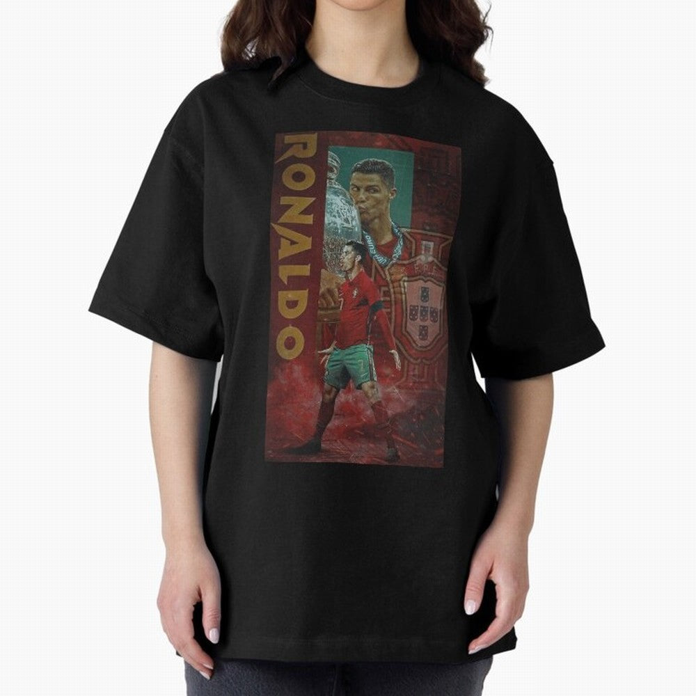 Cristiano Ronaldo Oversized T-Shirt Celebrate Global Passion for Match Day Hype around FIFA World Cup 2026 Group Stage, CR7 and Messi, Spain and Netherlands, Fan Favorite Moments, National Team Passion, Big Match Drama and Soccer History; Ideal for