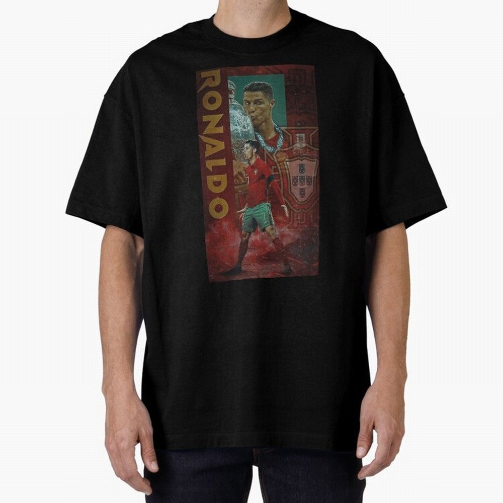 Cristiano Ronaldo Oversized T-Shirt Celebrate Global Passion for Match Day Hype around FIFA World Cup 2026 Group Stage, CR7 and Messi, Spain and Netherlands, Fan Favorite Moments, National Team Passion, Big Match Drama and Soccer History; Ideal for