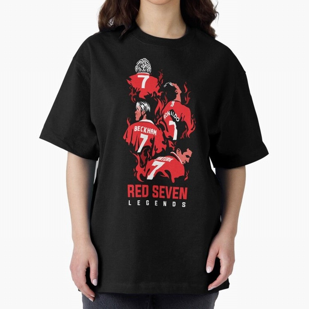 The Red Seven - Man Utd Oversized T-Shirt Relive the Noise and Pride of FIFA World Cup 2026 Spirit, Made for England, France and Netherlands, Neymar, Football Passion, Legendary Performances, Festival Vibes and Supporter Community; Perfect for