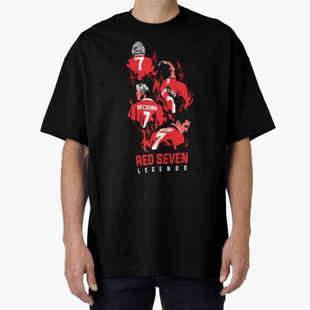 The Red Seven - Man Utd Oversized T-Shirt Relive the Noise and Pride of FIFA World Cup 2026 Spirit, Made for England, France and Netherlands, Neymar, Football Passion, Legendary Performances, Festival Vibes and Supporter Community; Perfect for