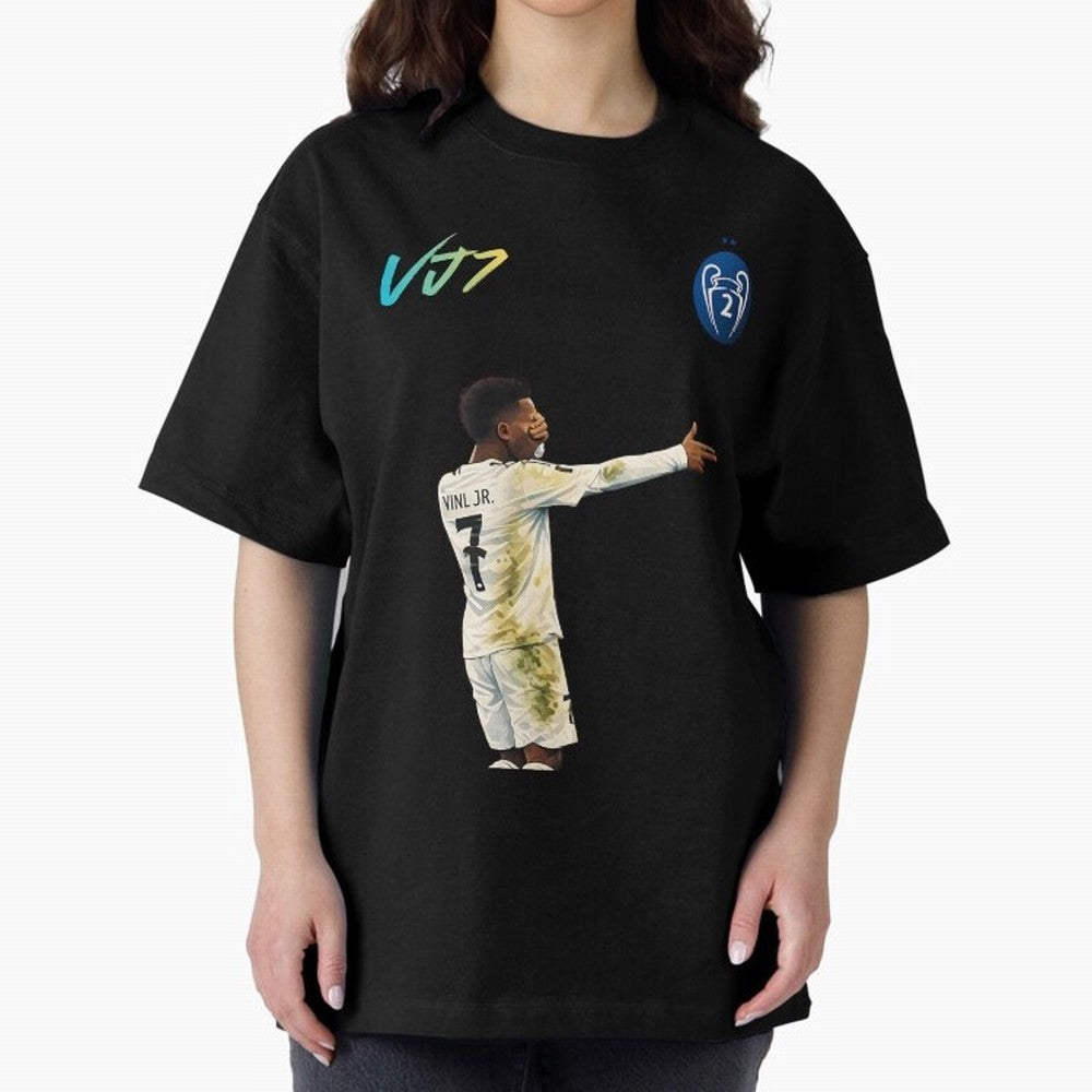 Vini Jr Oversized T-Shirt Back Your Heroes with FIFA World Cup 2026 for Fans of Neymar and Brazil, Portugal and Argentina, Bringing Championship Spirit, Famous Goals, Roaring Crowds and International Football Unity; Ideal for Passionate Fans Who