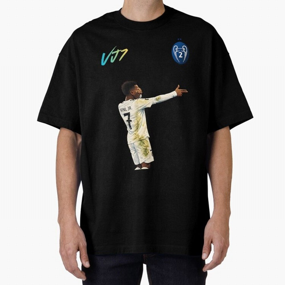 Vini Jr Oversized T-Shirt Back Your Heroes with FIFA World Cup 2026 for Fans of Neymar and Brazil, Portugal and Argentina, Bringing Championship Spirit, Famous Goals, Roaring Crowds and International Football Unity; Ideal for Passionate Fans Who