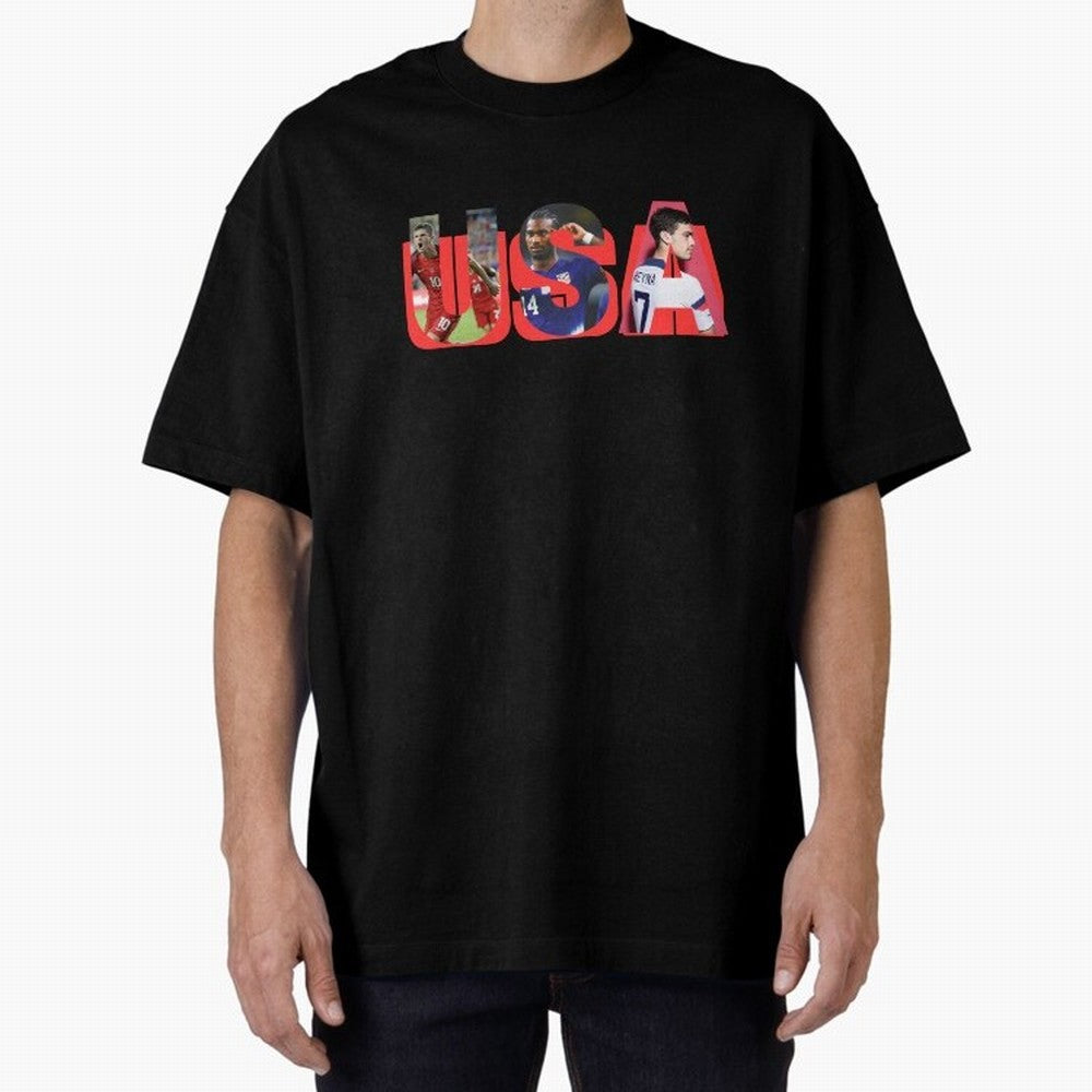 USA Soccer Cristian Pulisic, Haji Wright, Gio Reyna Oversized T-Shirt Bring World Football Passion into FIFA World Cup 2026 USA Canada Mexico for Fans of Messi and Cristiano Ronaldo and Portugal, Spain and Germany, Bringing Fan Favorite Moments,