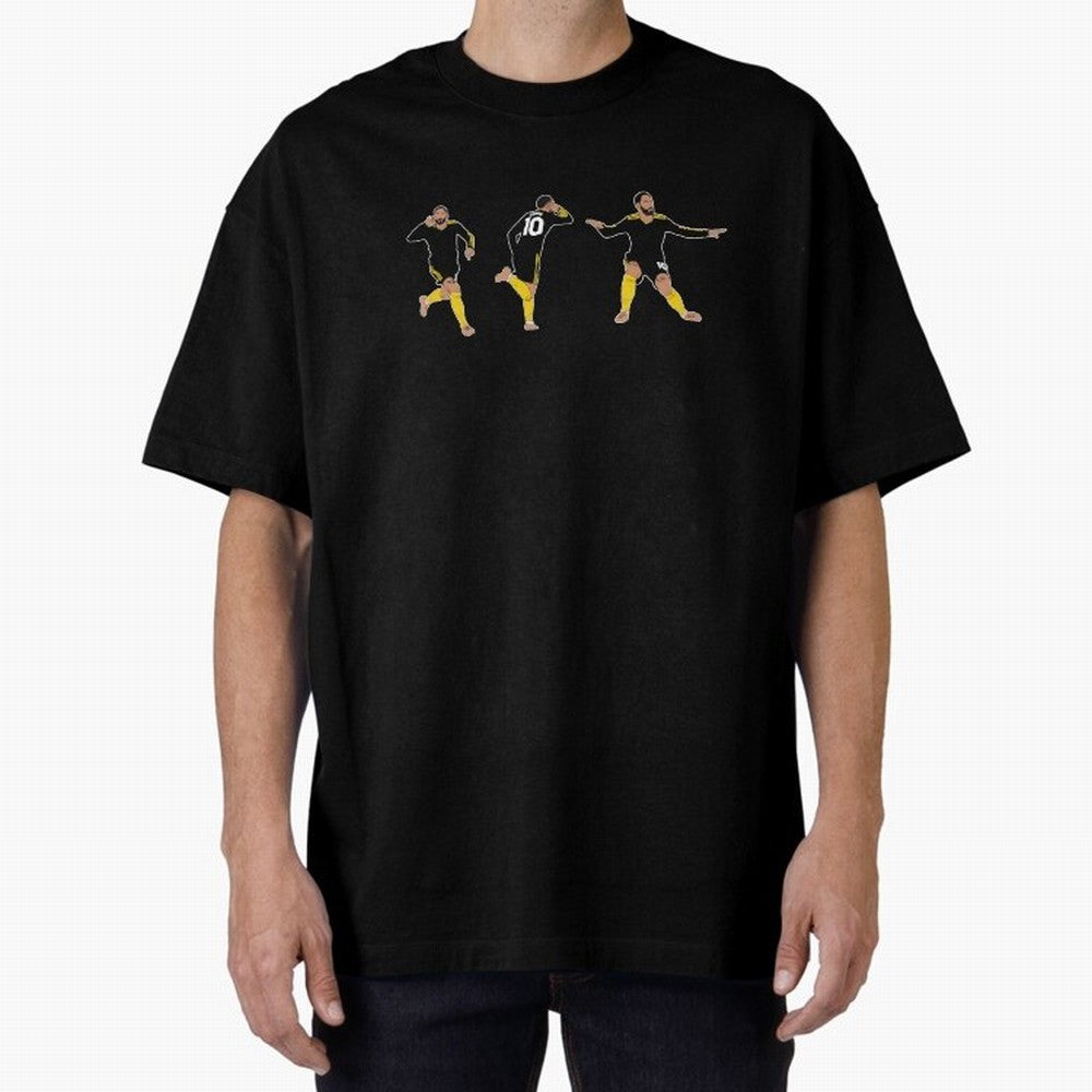Matheus Cunha Goal Celebration Dance Trio Minimalist Oversized T-Shirt Honor Champions and Dreams in FIFA World Cup 2026 USA Canada Mexico Spirit, Highlighting Argentina, France and Brazil, Messi, Neymar and Mbappe, Stadium Chants, National Pride,