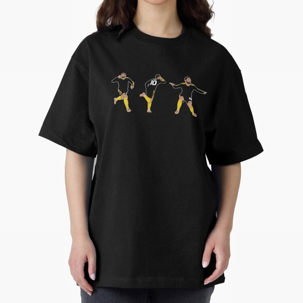 Matheus Cunha Goal Celebration Dance Trio Minimalist Oversized T-Shirt Honor Champions and Dreams in FIFA World Cup 2026 USA Canada Mexico Spirit, Highlighting Argentina, France and Brazil, Messi, Neymar and Mbappe, Stadium Chants, National Pride,