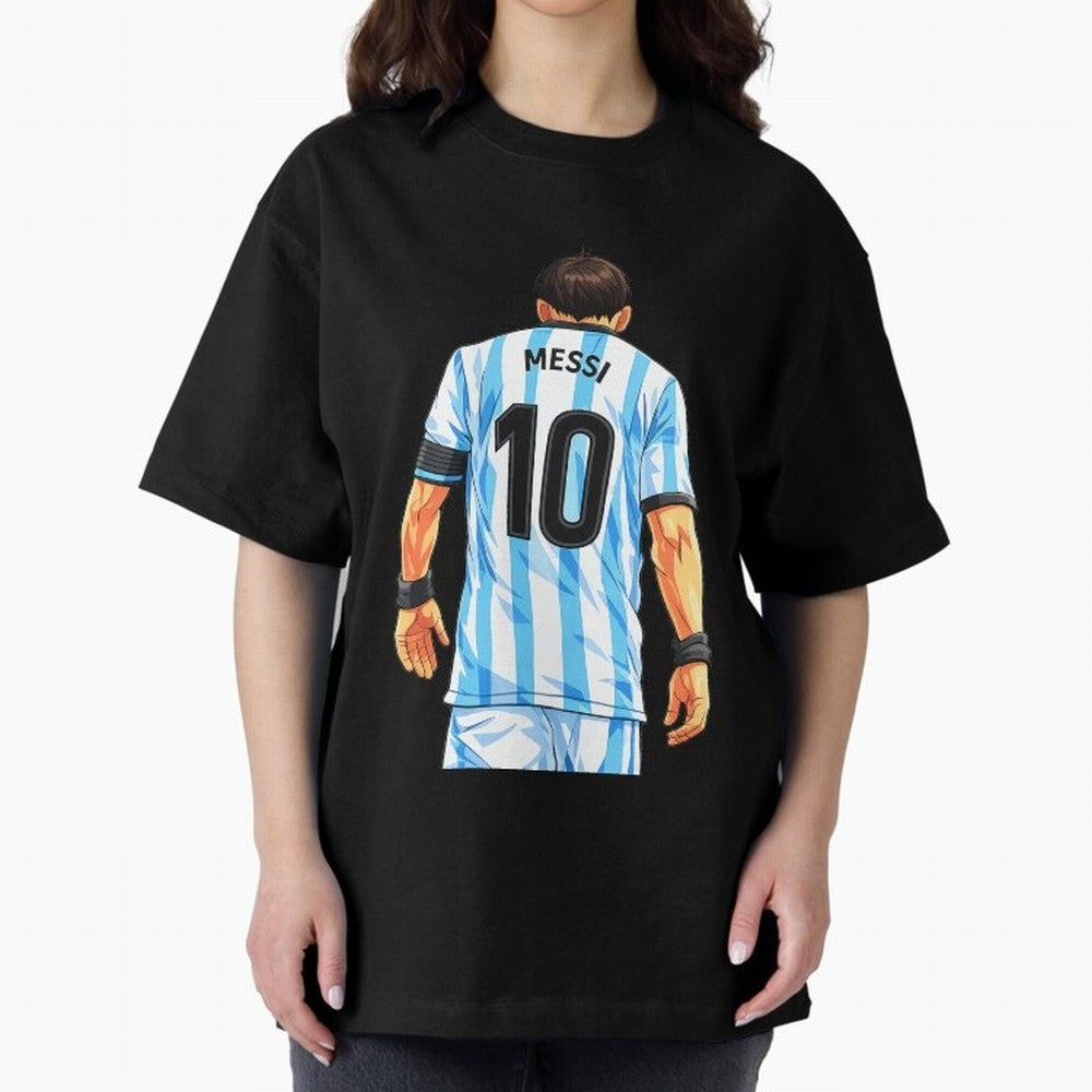 Messi Argentina 10 Oversized T-Shirt Feel the Trophy Chase of Global Football Passion for FIFA World Cup 2026 USA Canada Mexico, Filled with Cristiano Ronaldo, Spain and Netherlands, Sports Nostalgia, International Competition, Famous Players and