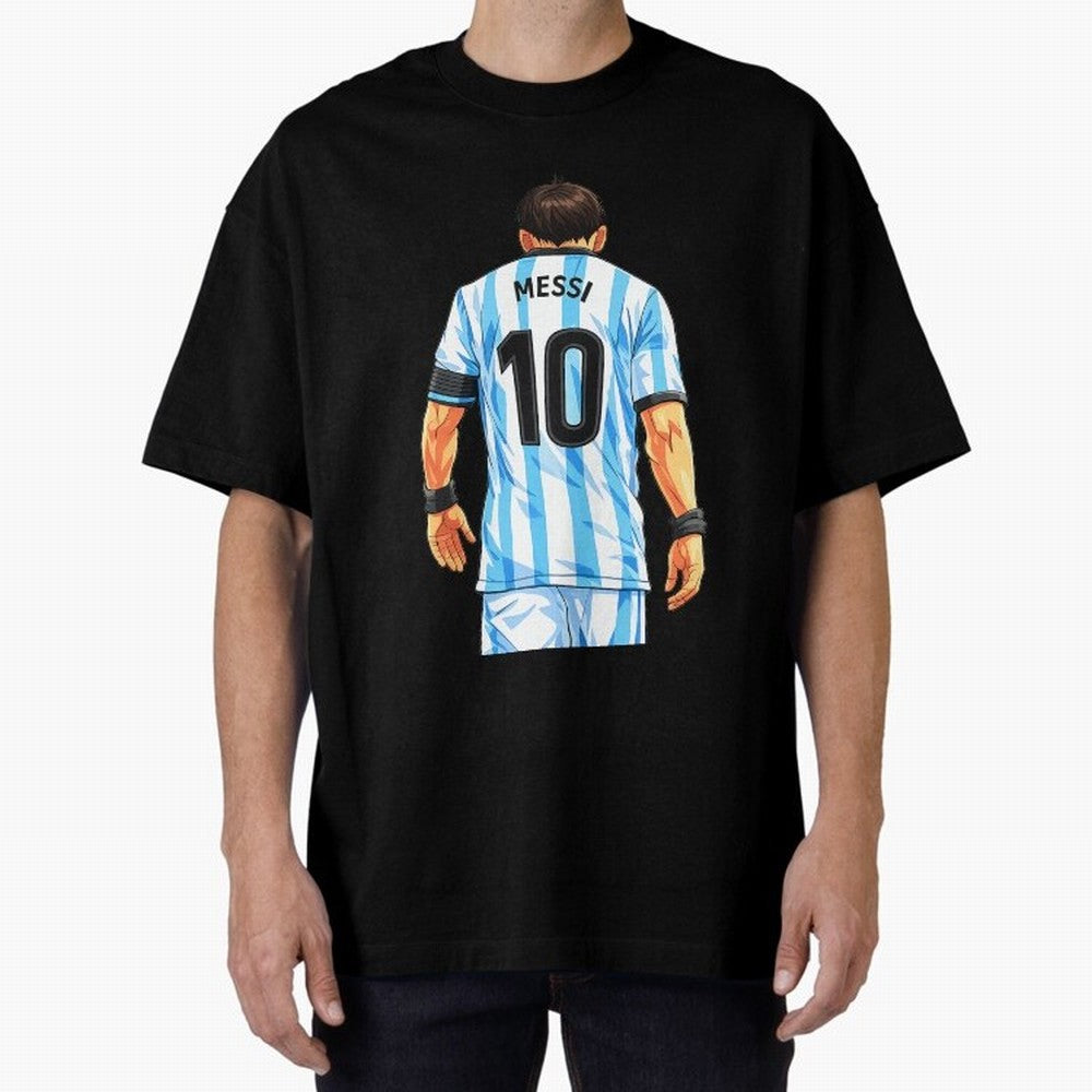 Messi Argentina 10 Oversized T-Shirt Feel the Trophy Chase of Global Football Passion for FIFA World Cup 2026 USA Canada Mexico, Filled with Cristiano Ronaldo, Spain and Netherlands, Sports Nostalgia, International Competition, Famous Players and