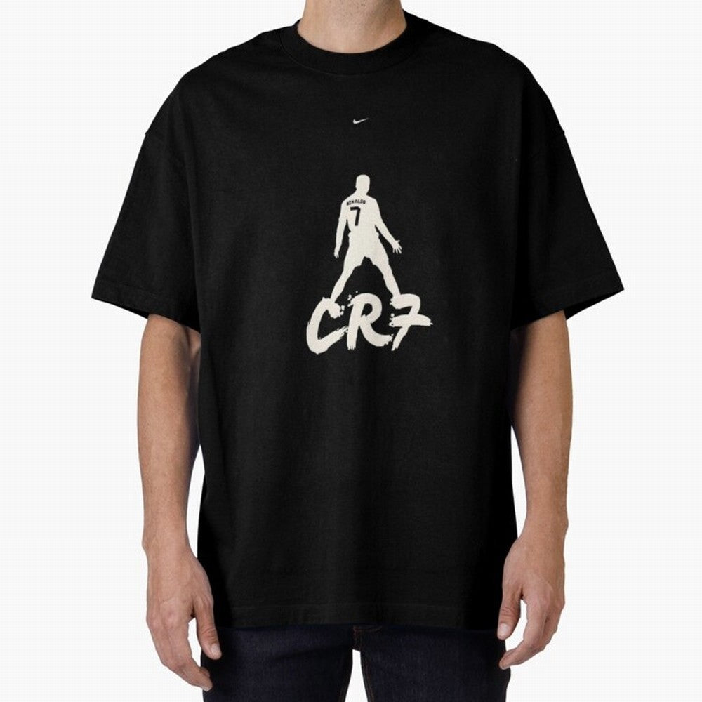 Cristiano Ronaldo CR7 Minimalist Silhouette Football Art Oversized T-Shirt Upgrade the FIFA World Cup 2026 Group Stage Journey through Messi Highlights, France and Portugal Pride, Classic Soccer Heritage, Championship Pressure, Fan Loyalty and