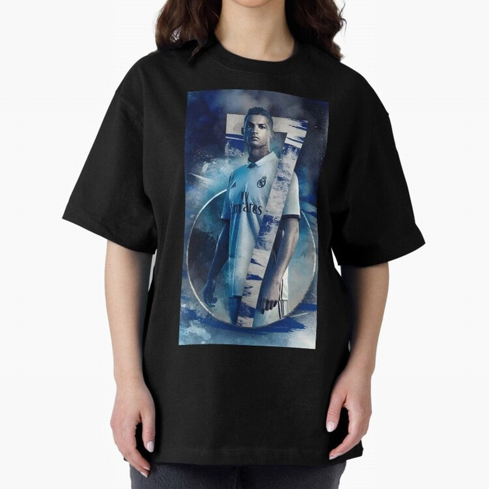 Cr7 art design wallpaper Oversized T-Shirt Carry the Colors and Pride of Global Football Passion for FIFA World Cup 2026 USA Canada Mexico, Highlighting Cristiano Ronaldo, Argentina, France and Brazil, Worldwide Fan Energy, Dramatic Goals, Stadium