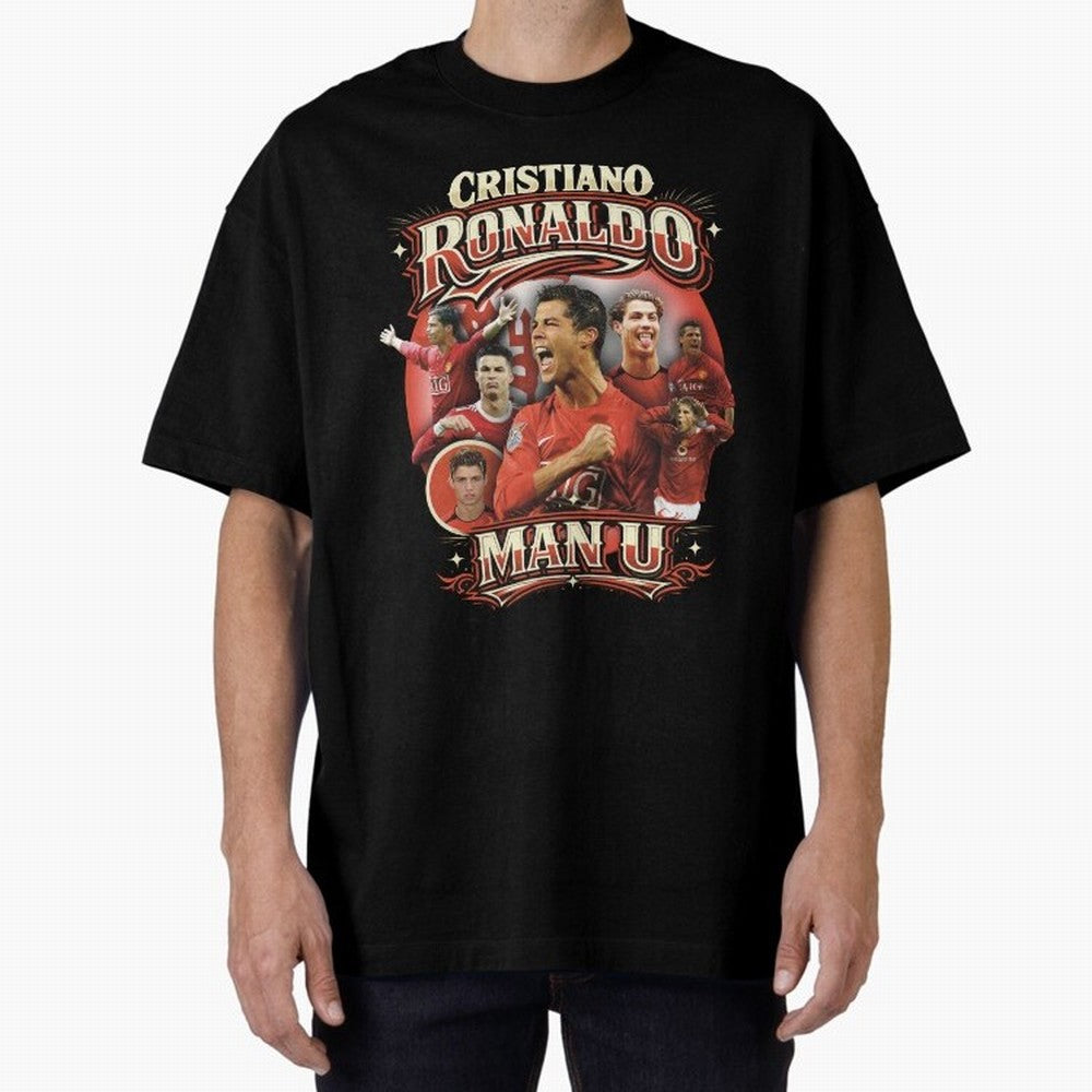 Cristiano Ronaldo Manchester United Oversized T-Shirt Embrace FIFA World Cup 2026 for Fans of Neymar, Haaland and Cristiano Ronaldo and Netherlands, Bringing Vintage Soccer Flavor, Modern Football Stars, National Flags and Final Night Emotion;