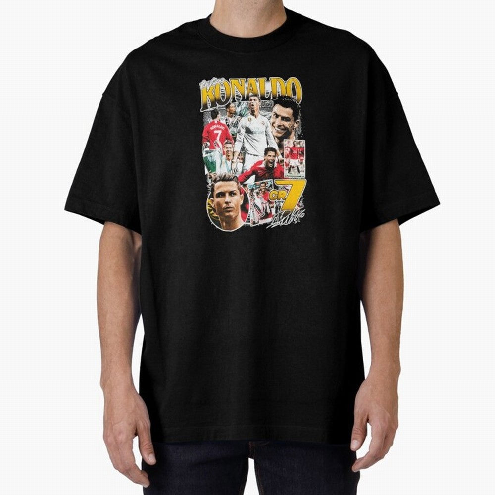 Cristiano Ronaldo Cr7 Collage Oversized T-Shirt Fuel Your Fan Pride for Match Day Hype around FIFA World Cup 2026 USA Canada Mexico, Cristiano Ronaldo, England and Germany, Stadium Memories, Football Loyalty, International Chants and Championship