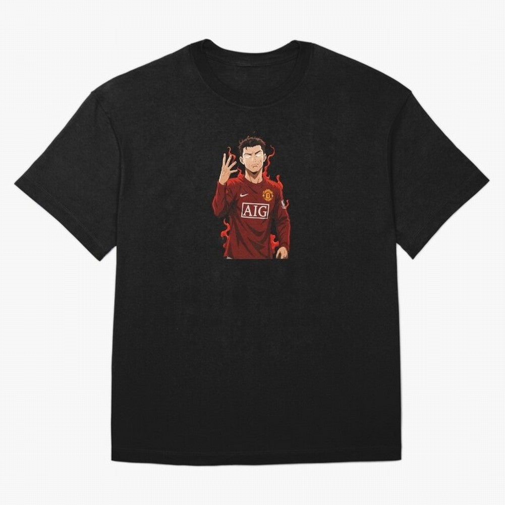 Cristiano Ronaldo Anime Art Blue Lock Inspired Football Legend Oversized T-Shirt Celebrate the Road through Match Day Hype around FIFA World Cup 2026, CR7, Spain and Netherlands, Stadium Chants, National Pride, Trophy Dreams and Unforgettable