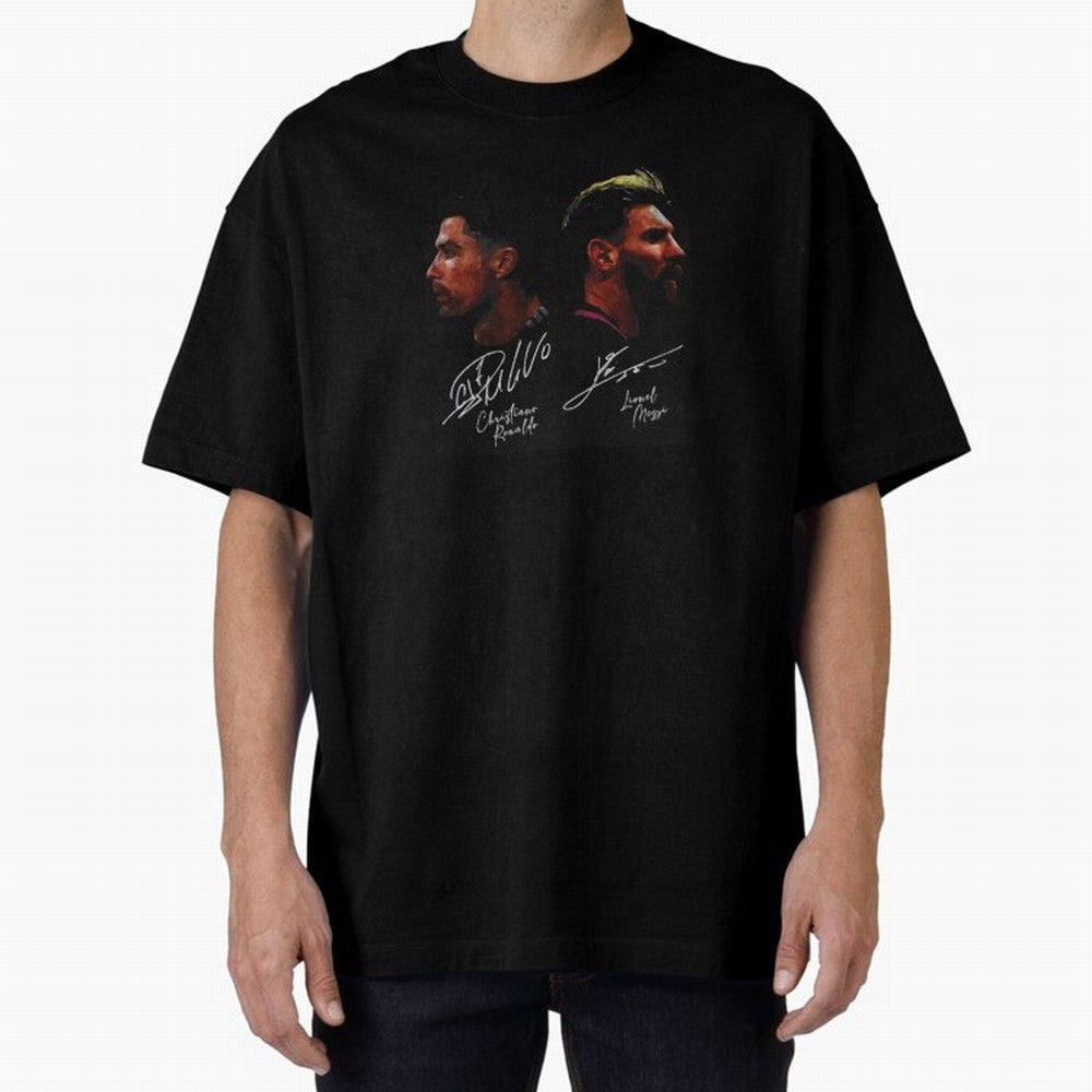 Cristiano Ronaldo & Lionel Messi Signature Oversized T-Shirt Show Up for the Glory of Global Football Passion for FIFA World Cup 2026, Filled with Messi, Neymar and Mbappe, Spain and Netherlands, Stadium Chants, National Pride, Trophy Dreams and