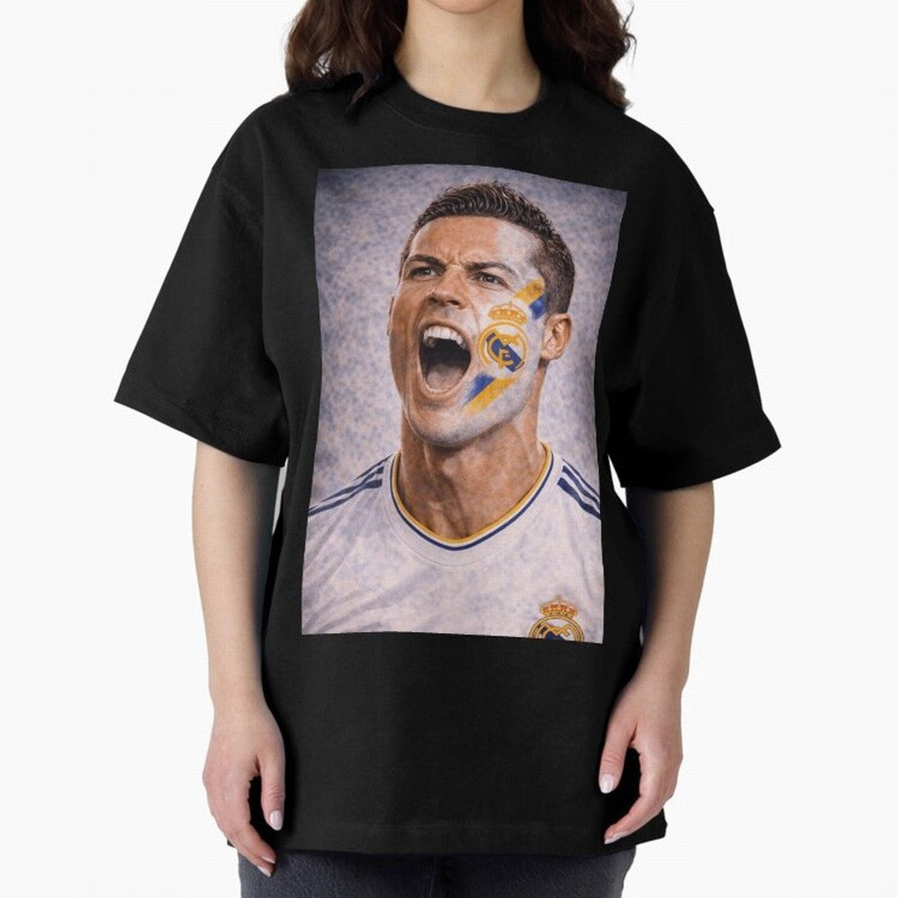 Cristiano Ronaldo ¡ª A Fan Portrait in Motion Oversized T-Shirt Relive Legendary Nights from Match Day Hype around FIFA World Cup 2026 Group Stage, Messi, CR7 and Mbappe, England, Football Festival Excitement, Trophy Ambitions, Country Rivalries