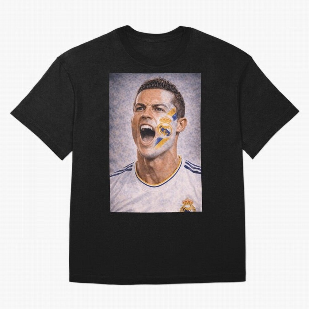 Cristiano Ronaldo ¡ª A Fan Portrait in Motion Oversized T-Shirt Relive Legendary Nights from Match Day Hype around FIFA World Cup 2026 Group Stage, Messi, CR7 and Mbappe, England, Football Festival Excitement, Trophy Ambitions, Country Rivalries