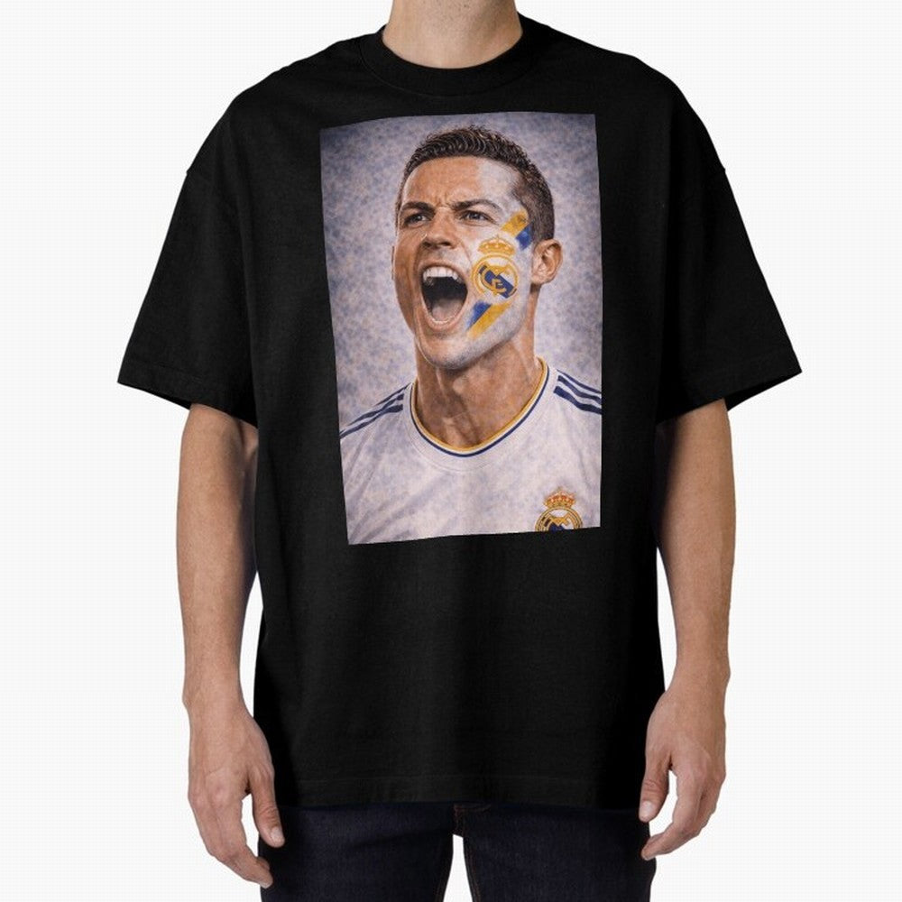 Cristiano Ronaldo ¡ª A Fan Portrait in Motion Oversized T-Shirt Relive Legendary Nights from Match Day Hype around FIFA World Cup 2026 Group Stage, Messi, CR7 and Mbappe, England, Football Festival Excitement, Trophy Ambitions, Country Rivalries