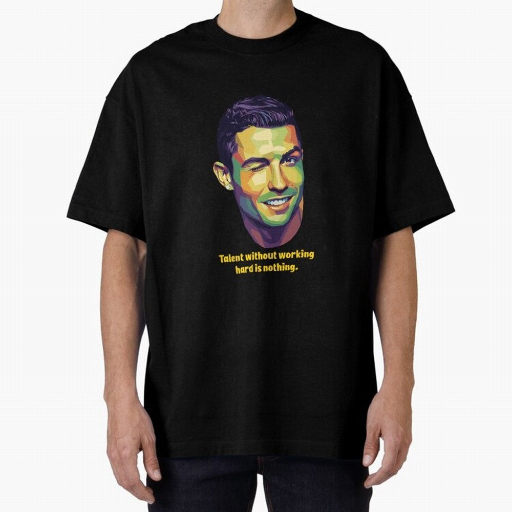 Cristiano Ronaldo Quotes Oversized T-Shirt Represent the Passion of FIFA World Cup 2026 for Fans of Neymar and Portugal, Bringing Game Day Rituals, Football Legends, Country Pride and the Road to the Final; Made for Collectors Who Enjoy Iconic