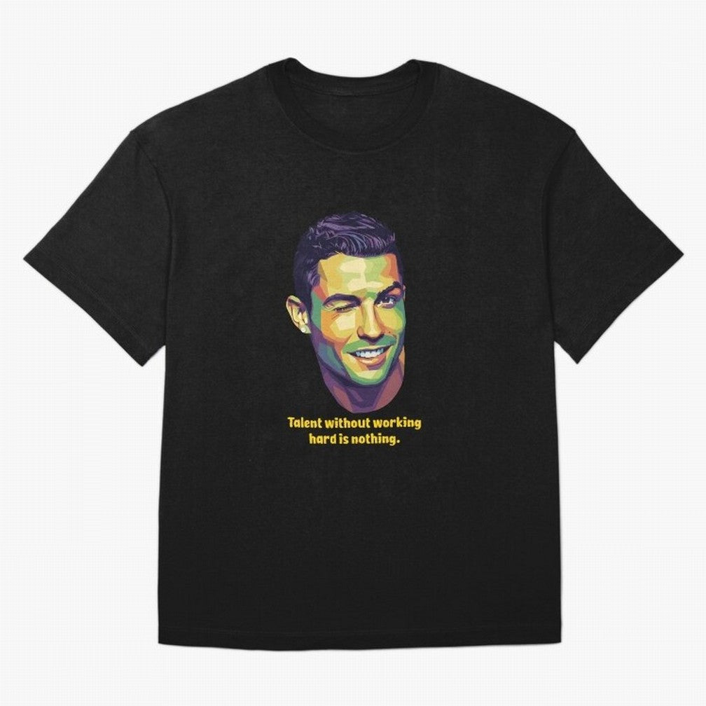 Cristiano Ronaldo Quotes Oversized T-Shirt Represent the Passion of FIFA World Cup 2026 for Fans of Neymar and Portugal, Bringing Game Day Rituals, Football Legends, Country Pride and the Road to the Final; Made for Collectors Who Enjoy Iconic
