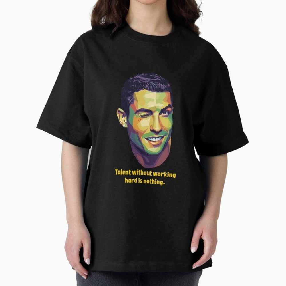 Cristiano Ronaldo Quotes Oversized T-Shirt Represent the Passion of FIFA World Cup 2026 for Fans of Neymar and Portugal, Bringing Game Day Rituals, Football Legends, Country Pride and the Road to the Final; Made for Collectors Who Enjoy Iconic