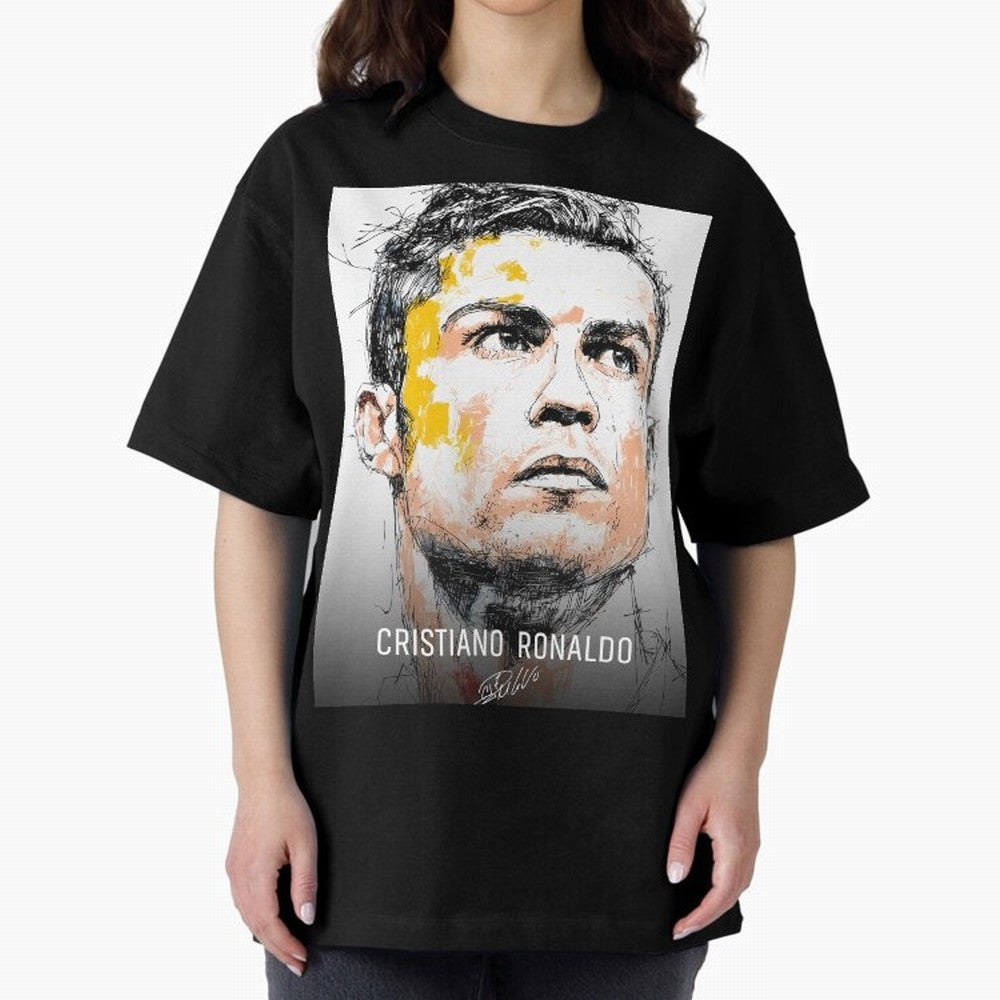 Cristiano Ronaldo Cr7 Football Soccer Player Icon Legend Power Oversized T-Shirt Bring Legendary Rivalry Energy to Global Football Passion for FIFA World Cup 2026 Group Stage, Connected to Neymar, Haaland and Cristiano Ronaldo, Brazil, Portugal and
