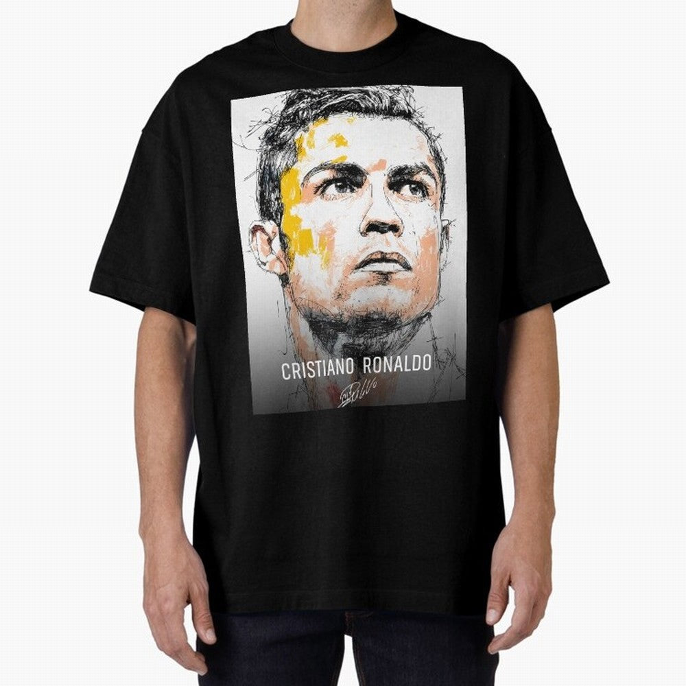 Cristiano Ronaldo Cr7 Football Soccer Player Icon Legend Power Oversized T-Shirt Bring Legendary Rivalry Energy to Global Football Passion for FIFA World Cup 2026 Group Stage, Connected to Neymar, Haaland and Cristiano Ronaldo, Brazil, Portugal and