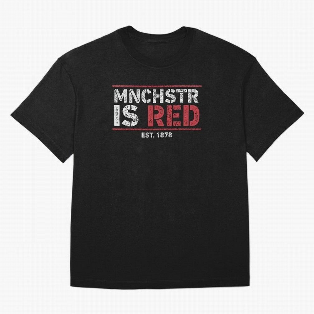 Manchester Is Red Oversized T-Shirt Fuel Your Fan Pride for FIFA World Cup 2026 Group Stage Connected to Cristiano Ronaldo, Haaland and CR7, England Energy, Goal Celebration Energy, Supporter Heritage, Football Icons and Worldwide Tournament Joy;