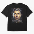 Cristiano Ronaldo Geometric Low Poly Soccer Legend Oversized T-Shirt Join Supporters Worldwide for FIFA World Cup 2026 USA Canada Mexico for Fans of Mbappe and Neymar and Brazil, Portugal and Argentina, Bringing Champion Mindset, Group Stage Buzz,