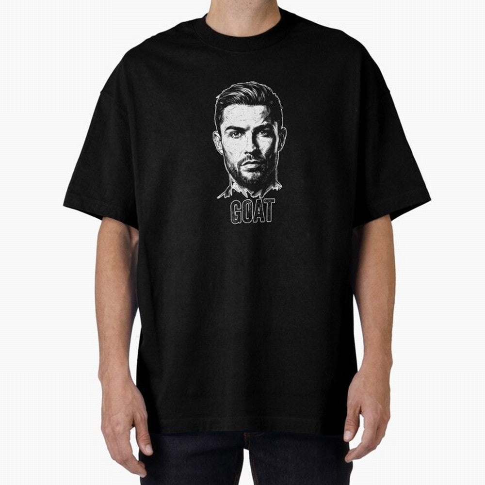 The G.O.A.T. ¨C Cristiano Ronaldo Legend Sketch Oversized T-Shirt Show Championship Spirit for FIFA World Cup 2026 Group Stage with Mbappe, France and Portugal Energy, Football Passion, Legendary Performances, Festival Vibes and Supporter