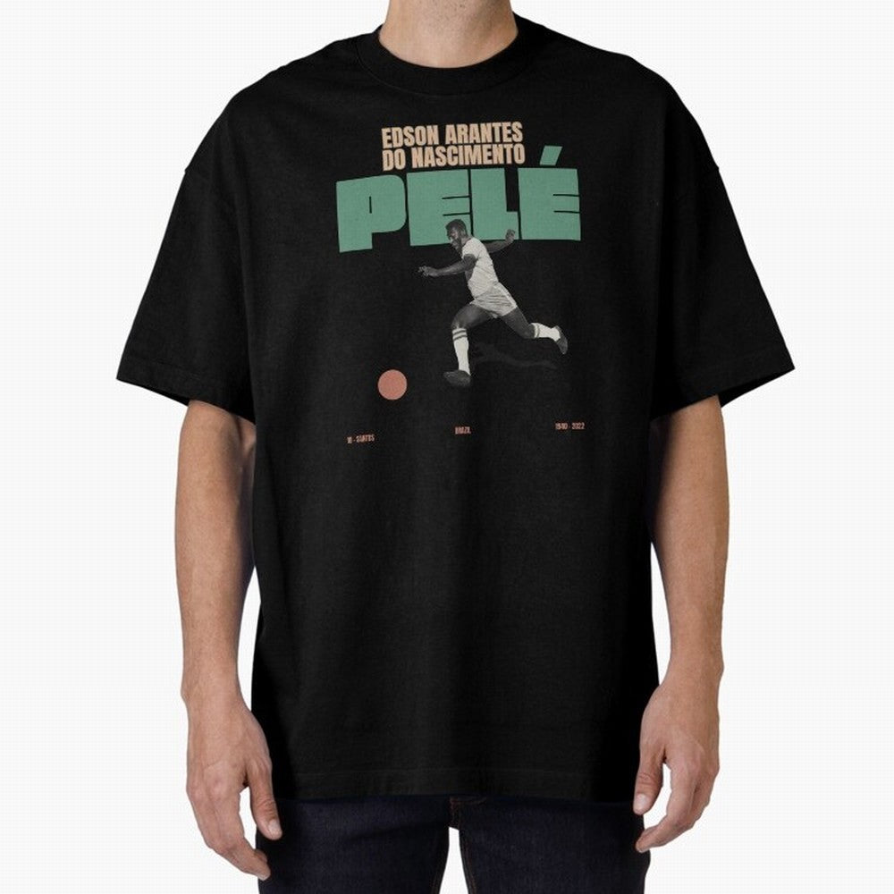 Pele Minimalist Oversized T-Shirt Celebrate Unforgettable Nights in the FIFA World Cup 2026 USA Canada Mexico Journey through CR7 Highlights, Brazil Pride, Global Supporter Spirit, Legendary Goals, National Colors and Tournament Celebration;