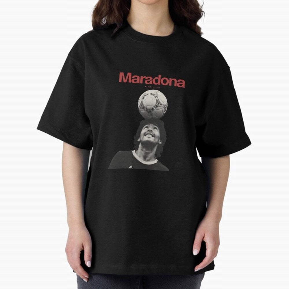 Diego Maradona Minimalist Oversized T-Shirt Bring Bold Fan Energy to Global Football Passion for FIFA World Cup 2026, Highlighting CR7 and Messi, France and Portugal, Supporter Pride, Iconic Celebrations, Legendary Names and Global Match Day