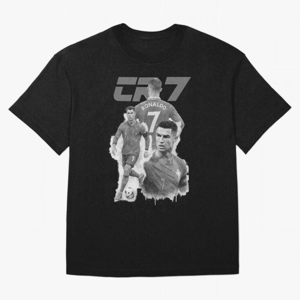 CR7 Cristiano Ronaldo illustration ink black white watercolour Oversized T-Shirt Carry the Dream of FIFA World Cup 2026 Spirit, Capturing England, Messi and Cristiano Ronaldo, Fan Favorite Moments, National Team Passion, Big Match Drama and Soccer