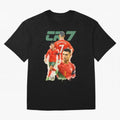 CR7 Cristiano Ronaldo illustration watercolour Oversized T-Shirt Embrace Global Football Passion for FIFA World Cup 2026, Capturing Mbappe and Neymar, Brazil, Portugal and Argentina, Retro Football Energy, Iconic Rivalries, Trophy Chase Drama and
