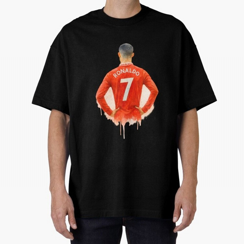 CR7 Cristiano Ronaldo potrait art a powerful moment artwork Oversized T-Shirt Show Passion for the Stars of FIFA World Cup 2026 USA Canada Mexico Spirit, Connected to Brazil, Neymar, Haaland and Cristiano Ronaldo, Football History, Final Match