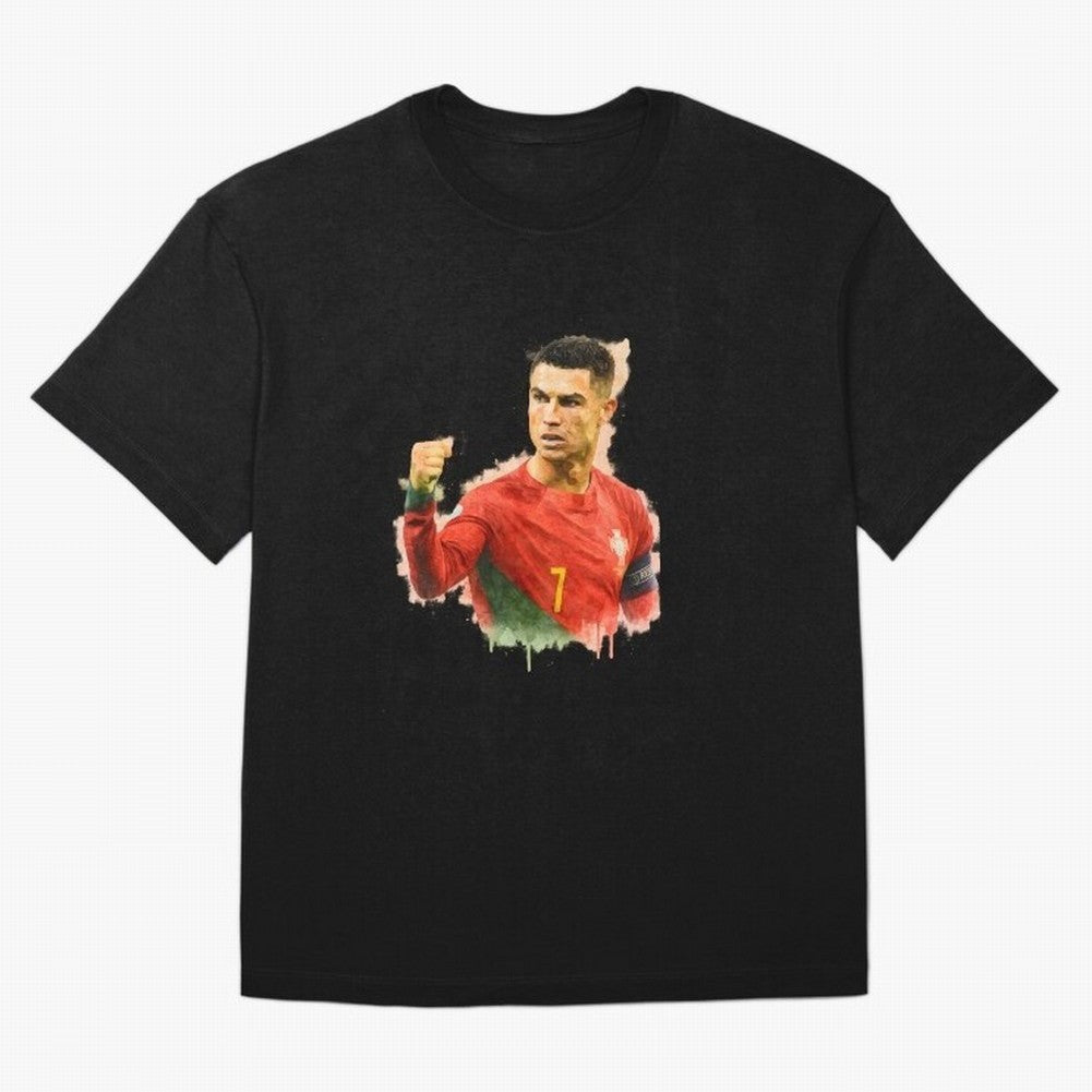 CR7 Cristiano Ronaldo potrait a powerful moment artwork Oversized T-Shirt Bring Match Day Fire to Global Football Passion for FIFA World Cup 2026 Group Stage, Featuring Haaland and Mbappe, Spain, Soccer Culture, Superstar Moments, National Team