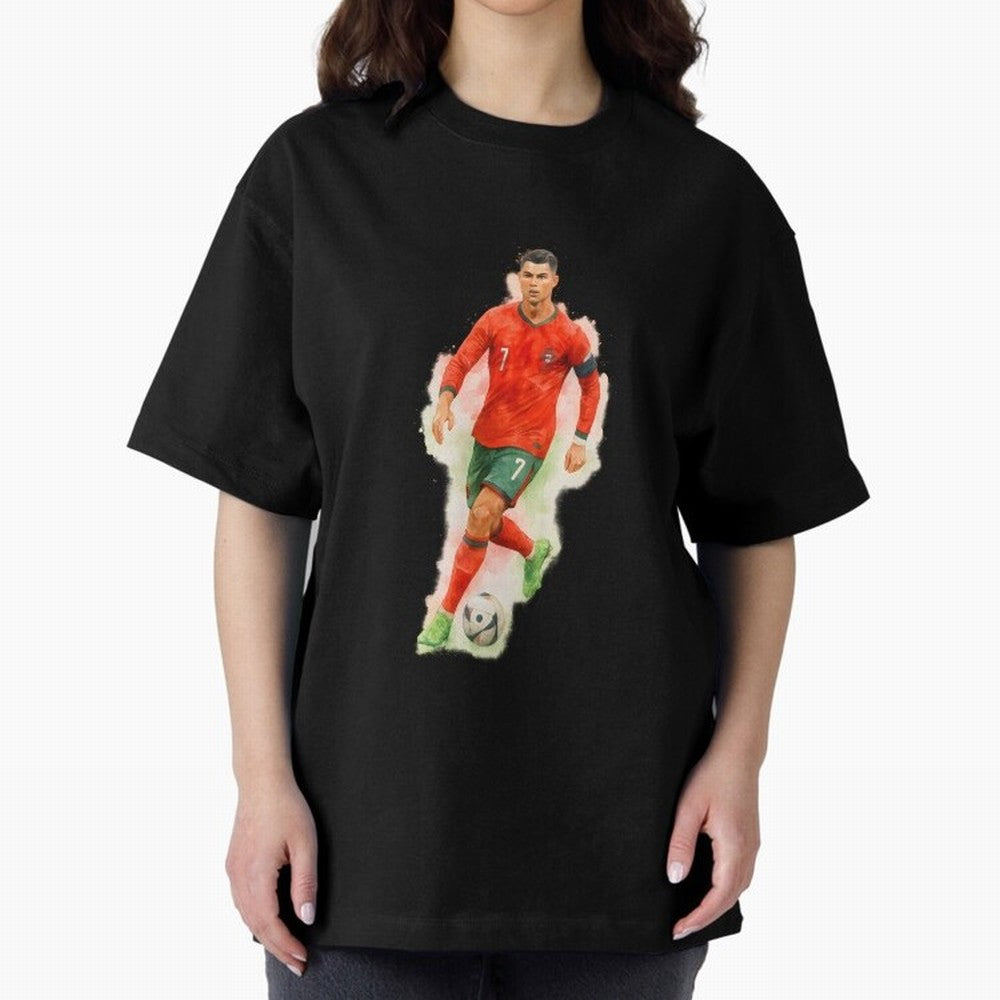 CR7 Cristiano Ronaldo a powerful moment artwork Oversized T-Shirt Enjoy the Biggest Football Party of FIFA World Cup 2026 USA Canada Mexico for Fans of Mbappe and Neymar and England, France and Netherlands, Bringing Game Day Rituals, Football