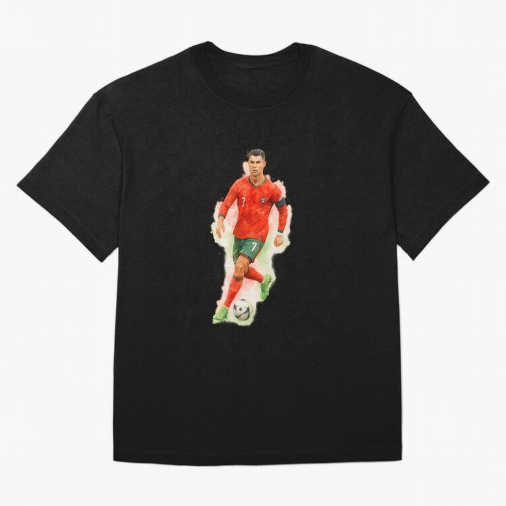 CR7 Cristiano Ronaldo a powerful moment artwork Oversized T-Shirt Enjoy the Biggest Football Party of FIFA World Cup 2026 USA Canada Mexico for Fans of Mbappe and Neymar and England, France and Netherlands, Bringing Game Day Rituals, Football